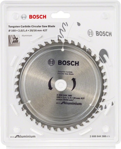 TARCZA PILARSKA ECO ALU 160*2.0/1.4*20 42T BOSCH TARCZA PILARSKA ECO ALU 160*2.0/1.4*20 42T BOSCH