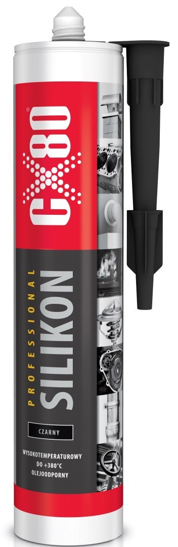 SILIKON PROFESSIONAL CZARNY WYSOKOTEMPERATUROWY 310ML CX-80 SILIKON PROFESSIONAL CZARNY WYSOKOTEMPERATUROWY 310ML CX-80