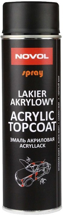 SPRAY ACRYL TOPCOAT CZARNY MAT 500 ML NOVOL SPRAY ACRYL TOPCOAT CZARNY MAT 500 ML NOVOL