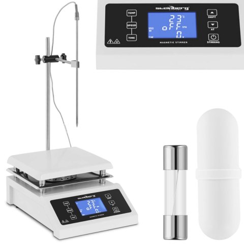 Mieszadło magnetyczne laboratoryjne + stojak z uchwytem timer 350deg;C 2000 obr./min Mieszadło magnetyczne laboratoryjne + stojak z uchwytem timer 350deg;C 2000 obr./min