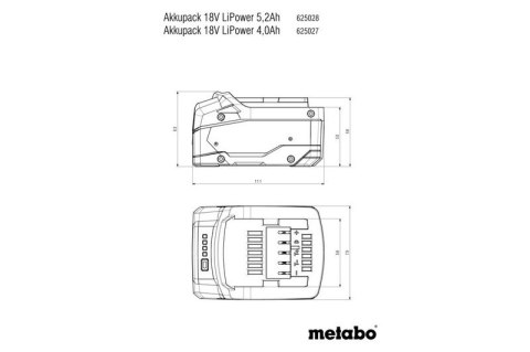 AKUMULATOR LI-POWER 18V - 4.0 AH METABO AKUMULATOR LI-POWER 18V - 4.0 AH METABO