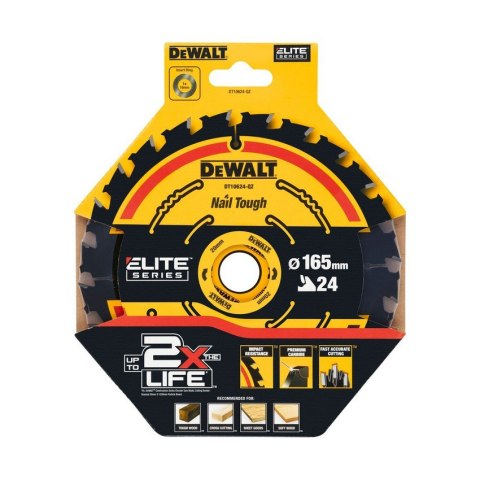 PIŁA TARCZOWA DO DREWNA ELITE 165*20MM 24 ZĘBY DEWALT PIŁA TARCZOWA DO DREWNA ELITE 165*20MM 24 ZĘBY DEWALT