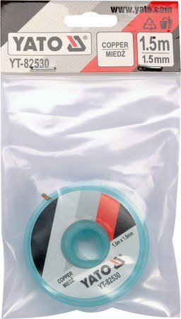 TAŚMA ROZLUTOWNICZA PLECIONKA MIEDZIANA 1.5MM*1.5M YATO TAŚMA ROZLUTOWNICZA PLECIONKA MIEDZIANA 1.5MM*1.5M YATO