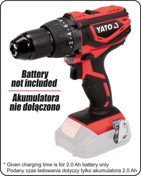 WIERTARKO-WKRĘTARKA Z UDAREM 18V BEZ AKUMULATORA YATO WIERTARKO-WKRĘTARKA Z UDAREM 18V BEZ AKUMULATORA YATO