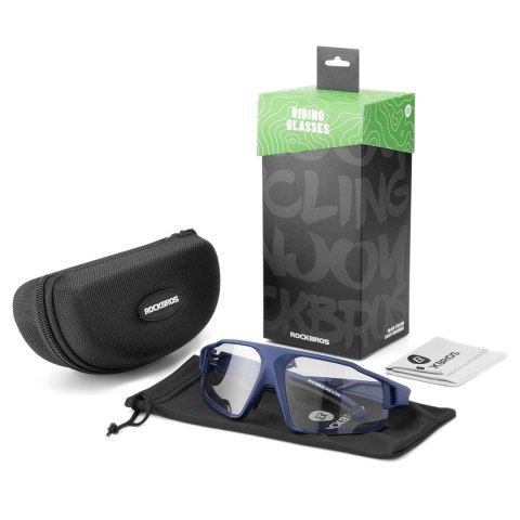 Okulary rowerowe fotochromowe UV400 z etui SP216BL - niebieskie