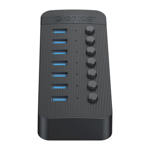 Hub CT2U3-7AB z włącznikami 7x USB-A - czarny