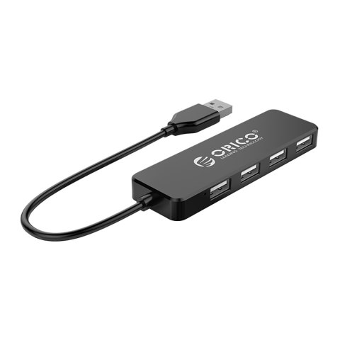 Hub FL01 stacja dokująca rozdzielacz USB-A na 4x USB-A - czarny Hub FL01 stacja dokująca rozdzielacz USB-A na 4x USB-A - czarny