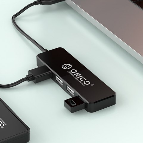 Hub FL01 stacja dokująca rozdzielacz USB-A na 4x USB-A - czarny Hub FL01 stacja dokująca rozdzielacz USB-A na 4x USB-A - czarny