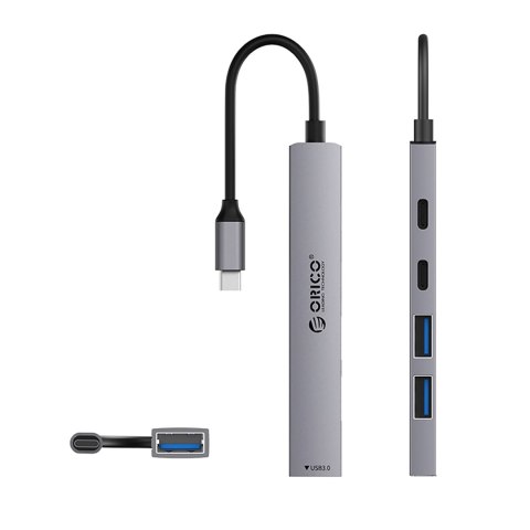 Hub YSB4-U2 stacja dokująca USB-C na USB-A USB-C - szary Hub YSB4-U2 stacja dokująca USB-C na USB-A USB-C - szary