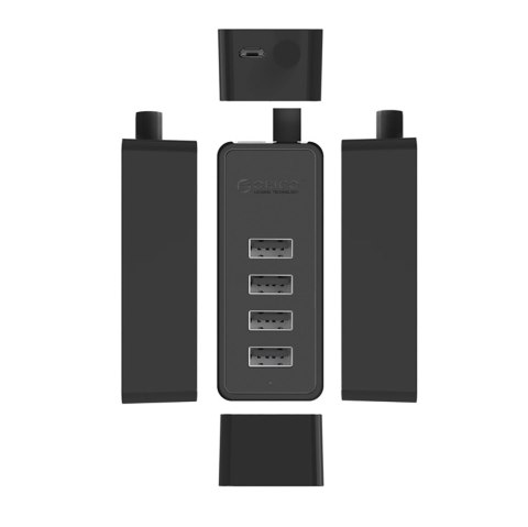 Hub rozdzielacz W5P-U2-030 4x USB-A 30cm - czarny Hub rozdzielacz W5P-U2-030 4x USB-A 30cm - czarny
