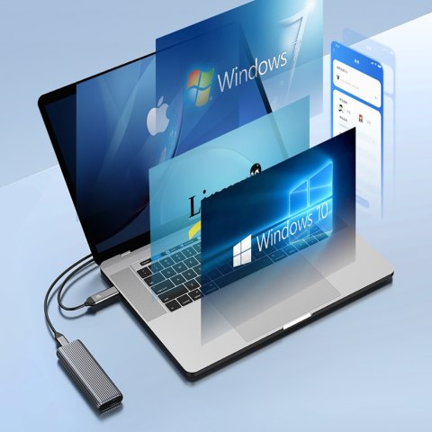 Kieszeń obudowa na dysk AM2C3-G2 M.2 NVME USB-C - szara