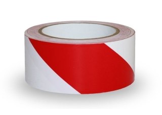 TAŚMA OSTRZEGAWCZA BIAŁO-CZERWONA 75MM*200M DEKA