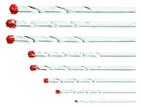WIERTŁA DO BETONU 3-10MM KOMPLET 8 SZTUK TOP TOOLS WIERTŁA DO BETONU 3-10MM KOMPLET 8 SZTUK TOP TOOLS