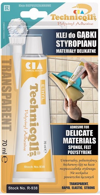 KLEJ DO GĄBKI I STYROPIANU 70ML TECHNICQLL KLEJ DO GĄBKI I STYROPIANU 70ML TECHNICQLL