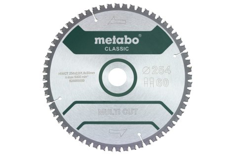 PIŁA TARCZOWA MULTI CUT CLASSIC 254*30MM Z60 METABO PIŁA TARCZOWA MULTI CUT CLASSIC 254*30MM Z60 METABO