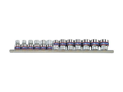 KOMPLET NASADEK 3/8'' KRÓTKIE 12-KĄT. 7-19MM SZYNA 13CZ. KING TONY KOMPLET NASADEK 3/8'' KRÓTKIE 12-KĄT. 7-19MM SZYNA 13CZ. KING TONY