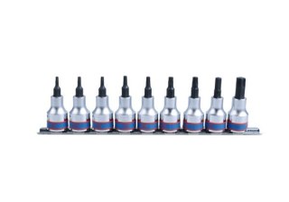 KPL.NASADEK TORX 3/8'' 9 CZĘŚCI T10-T50 SZYNA KING TONY