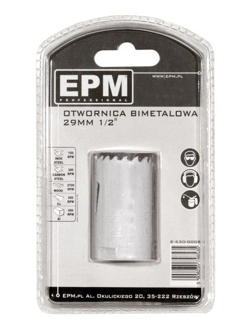 OTWORNICA BI-METALOWA 29MM UCHWYT 1/2'' EPM OTWORNICA BI-METALOWA 29MM UCHWYT 1/2'' EPM