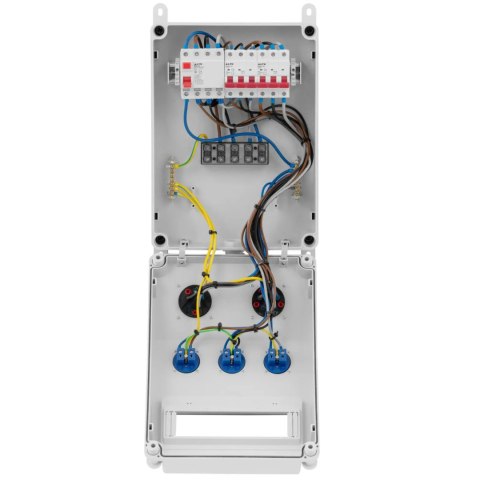 Rozdzielnica elektryczna 3 x Schuko 2 x CEE wyłącznik różnicowoprądowy 2 x instalacyjny Rozdzielnica elektryczna 3 x Schuko 2 x CEE wyłącznik różnicowoprądowy 2 x instalacyjny