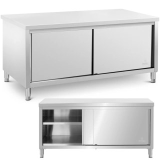 Stół gastronomiczny z szafką drzwi przesuwne 180 x 80 x 87 cm do 500 kg