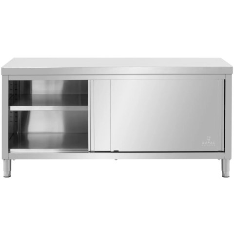 Stół gastronomiczny z szafką drzwi przesuwne 180 x 80 x 87 cm do 500 kg Stół gastronomiczny z szafką drzwi przesuwne 180 x 80 x 87 cm do 500 kg