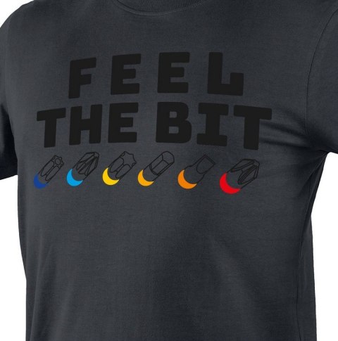 T-SHIRT Z NADRUKIEM FEEL THE BIT ROZMIAR L NEO