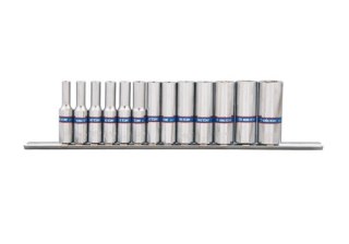 ZESTAW NASADEK 1/4'' DŁUGIE 4-14MM 6-KĄT 13CZ. SZYNA KING TONY