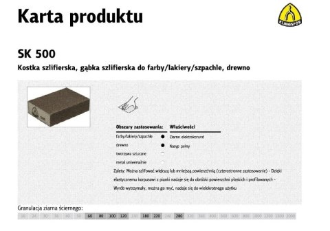 KLINGSPOR KOSTKA SZLIFIERSKA 100x70x25mm P150 SK500 KLINGSPOR KOSTKA SZLIFIERSKA 100x70x25mm P150 SK500