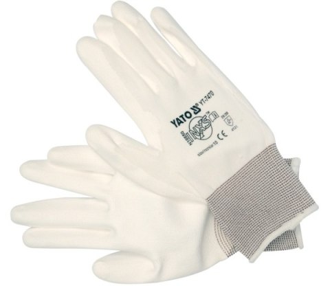 YATO RĘKAWICE NYLON/PU BIAŁE 10 7470 YATO RĘKAWICE NYLON/PU BIAŁE 10 7470