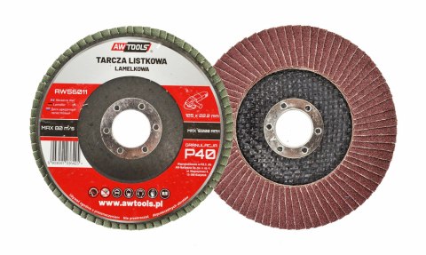 AWTOOLS ŚCIERNICA LISTKOWA 125mm P 80 AWTOOLS ŚCIERNICA LISTKOWA 125mm P 80