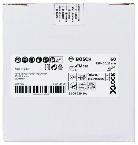BOSCH FIBRA KRĄŻEK X-LOCK METAL 125 gr. 60 BOSCH FIBRA KRĄŻEK X-LOCK METAL 125 gr. 60