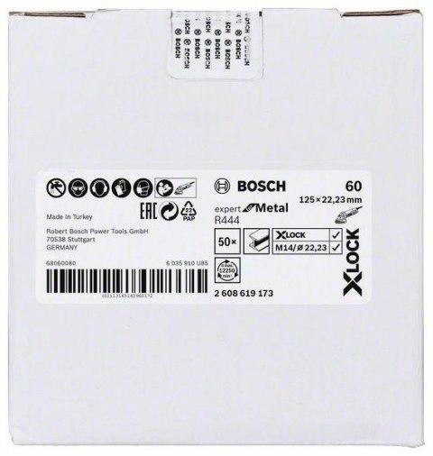 BOSCH FIBRA KRĄŻEK METAL 125 gr. 60 R444 X-LOCK BOSCH FIBRA KRĄŻEK METAL 125 gr. 60 R444 X-LOCK