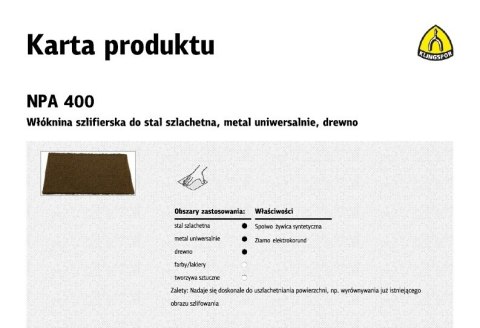 K.WŁÓKNINA ARKUSZ NPA400 152x229mm FINE K.WŁÓKNINA ARKUSZ NPA400 152x229mm FINE