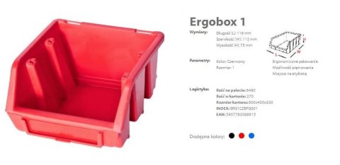 PATROL ERGOBOX 1 CZERWONY, 116 x 112 x 75mm PATROL ERGOBOX 1 CZERWONY, 116 x 112 x 75mm