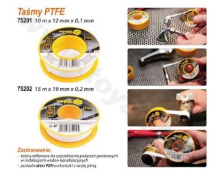 VOREL TAŚMA TEFLONOWA 12m x 12mm x 0,1mm 75201