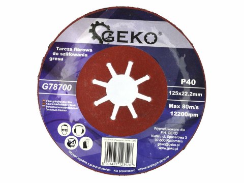 GEKO TARCZA DO SZLIFOWANIA GRESU 125 P 60 GEKO TARCZA DO SZLIFOWANIA GRESU 125 P 60