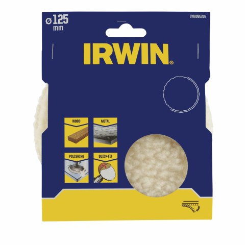 IRWIN WŁÓKNINA POLERSKA WEŁNIANA 125mm QUICK-FIT , do metalu i drewna IRWIN WŁÓKNINA POLERSKA WEŁNIANA 125mm QUICK-FIT , do metalu i drewna