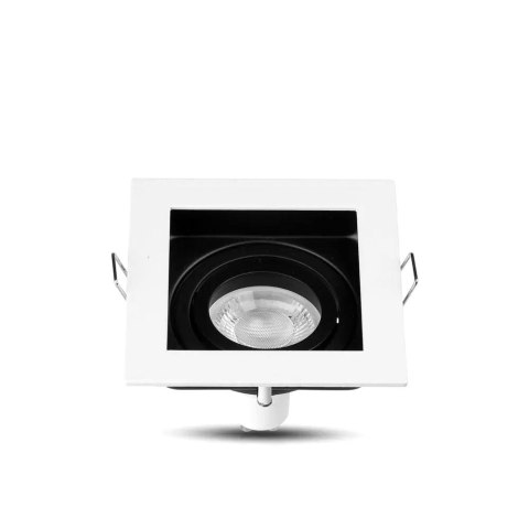 Oczko V-TAC Aluminiowe GU10 Kwadrat Białe/Czarne VT-781SQ-WH Oczko V-TAC Aluminiowe GU10 Kwadrat Białe/Czarne VT-781SQ-WH
