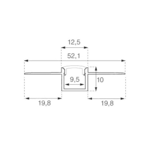 Profil Aluminiowy V-TAC 2mb Anodowany, Klosz Mleczny, Do gipsowania 9,5mm VT-8102 Profil Aluminiowy V-TAC 2mb Anodowany, Klosz Mleczny, Do gipsowania 9,5mm VT-8102