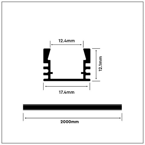 Profil Aluminiowy V-TAC 2mb Anodowany, Klosz Mleczny VT-8116 Profil Aluminiowy V-TAC 2mb Anodowany, Klosz Mleczny VT-8116