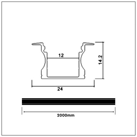 Profil Aluminiowy V-TAC 2mb Anodowany, Klosz Mleczny, Wpuszczany VT-8107 Profil Aluminiowy V-TAC 2mb Anodowany, Klosz Mleczny, Wpuszczany VT-8107