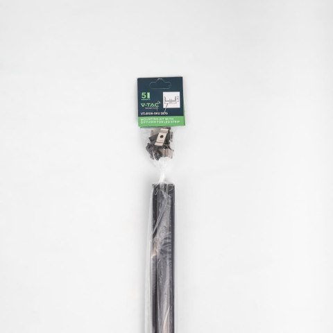 Profil Aluminiowy V-TAC 2mb Czarny Klosz Czarny, Na dwie taśmy VT-8108 Profil Aluminiowy V-TAC 2mb Czarny Klosz Czarny, Na dwie taśmy VT-8108