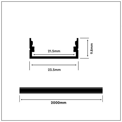 Profil Aluminiowy V-TAC 2mb Czarny Klosz Czarny, Na dwie taśmy VT-8108 Profil Aluminiowy V-TAC 2mb Czarny Klosz Czarny, Na dwie taśmy VT-8108
