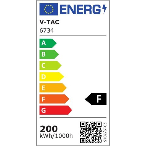 Projektor LED V-TAC 200W SMD F-CLASS Czarny VT-49204 6500K 17600lm Projektor LED V-TAC 200W SMD F-CLASS Czarny VT-49204 6500K 17600lm