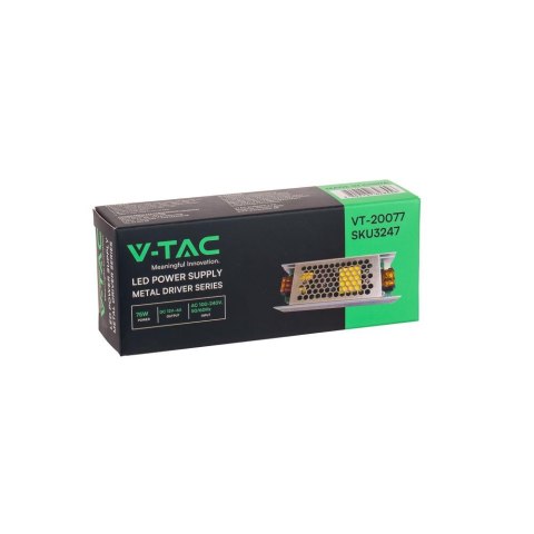 Zasilacz LED V-TAC 75W 12V 6A Modułowy Filtr EMI VT-20077 Zasilacz LED V-TAC 75W 12V 6A Modułowy Filtr EMI VT-20077