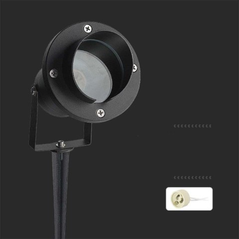 Oprawa Gruntowa Ogrodowa Wbijana Aluminium GU10 Czarna z daszkiem IP65 V-TAC VT-7704 3 Lata Gwarancji Oprawa Gruntowa Ogrodowa Wbijana Aluminium GU10 Czarna z daszkiem IP65 V-TAC VT-7704 3 Lata Gwarancji