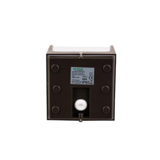 Oprawa Ścienna Ogrodowa V-TAC 8W LED IP65 120x120 Brązowa VT-708 4000K 800lm