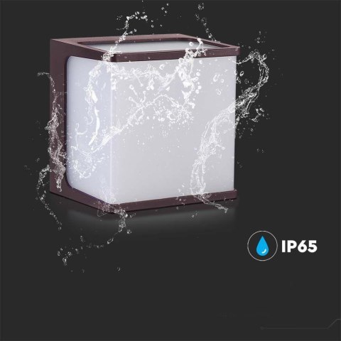 Oprawa Ścienna Ogrodowa V-TAC 8W LED IP65 120x120 Brązowa VT-708 4000K 800lm Oprawa Ścienna Ogrodowa V-TAC 8W LED IP65 120x120 Brązowa VT-708 4000K 800lm