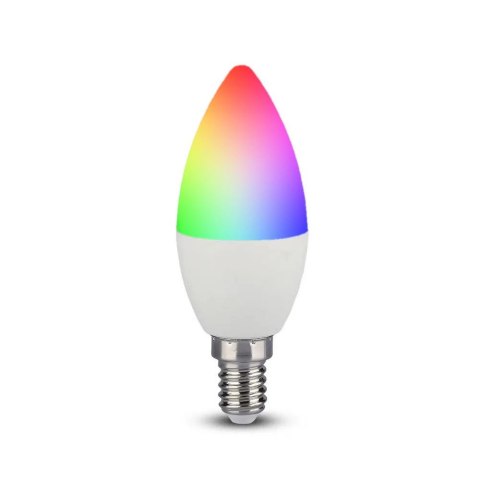 Żarówka LED V-TAC 4,8W E14 Świeczka Pilot VT-2214-N-1 RGB+4000K 320lm Żarówka LED V-TAC 4,8W E14 Świeczka Pilot VT-2214-N-1 RGB+4000K 320lm