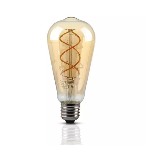 Żarówka LED V-TAC 4,8W E27 Filament Bursztyn Vintage ST64 Ściemnialna VT-2065 2200K 250lm Żarówka LED V-TAC 4,8W E27 Filament Bursztyn Vintage ST64 Ściemnialna VT-2065 2200K 250lm
